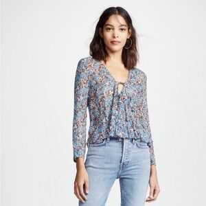 IRO Gosh Blue Blouse, Sz FR 40, NWT